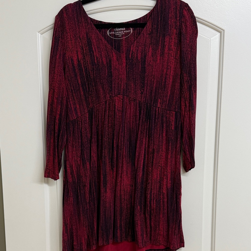 Soma Red and Black Tunic Top